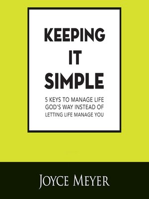 cover image of Keeping It Simple